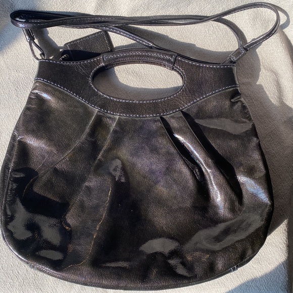 Dark Purple Patent Leather Coach Purse - Picture 3 of 8